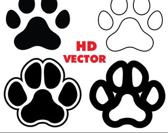 Paw SVG, Cat Paw Svg, Dog Paw Svg, Pet Paw svg ,Animal paw svg,Silhouette or Cricut,PAW Print SVG Cut Files , T shirt Digital Printable Bear