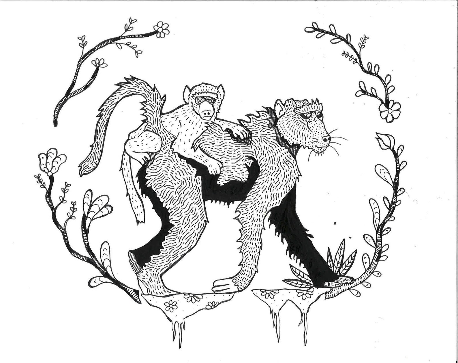 Drawing olive baboons. Etsy