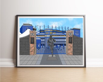 Add Yourself in  Everton Football Club Art Portrait Goodison Gates Print Personal Gift