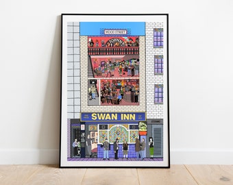 The Swan Inn Liverpool Impresión Digital Ilustraciones