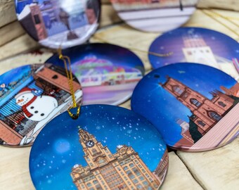 Limited Edition Royal LFC Christmas Xmas Jess Hanko Handmade Scouse Snow Scene Ornament Bauble