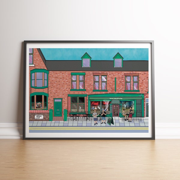 ADD YOURSELF IN Penny Lane Wine Bar Personalised Art Print
