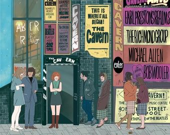 ADD YOURSELF IN Cavern Club Original Beatles Liverpool Personalised Art Print