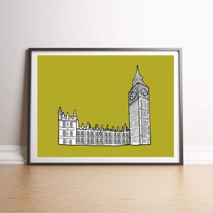 Jess Hanko Londres Big Ben Clock Tower Digital Art Print