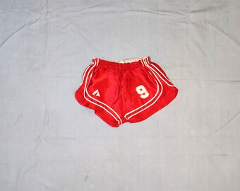 Atalasport Made in Italy Vintage 1970s Rare Running Short Shorts, Talla 3, Color Rojo/Blanco