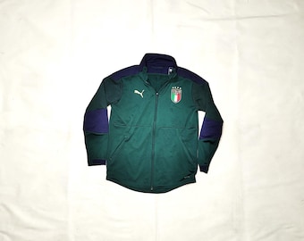 Offizielles italienisches Fußball-Trainingsshirt von Puma, Größe 12 Jahre, Farbe Grün/Blau