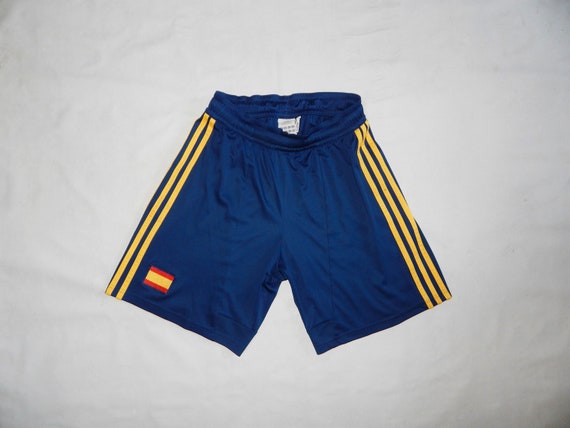 Pegajoso deseable sistema Buy Spain National Football Team Shorts by Adidas Trefoils Size Online in  India - Etsy