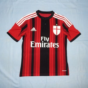 Adidas Offizieller 2014-15 AC Milan Fußball Jersey, Größe UK 14 Jahre, E 164, Rot und Schwarz