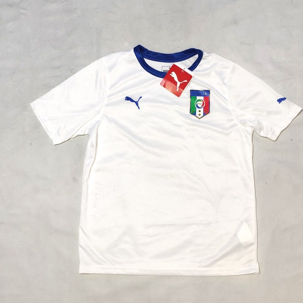 Italien Nationalteam Offizielle Fußball Fußball Training Jersey von Puma, Neu mit Anhängern, Größe I 152, F 12, Uk 30-32, Weiß/Hellblau