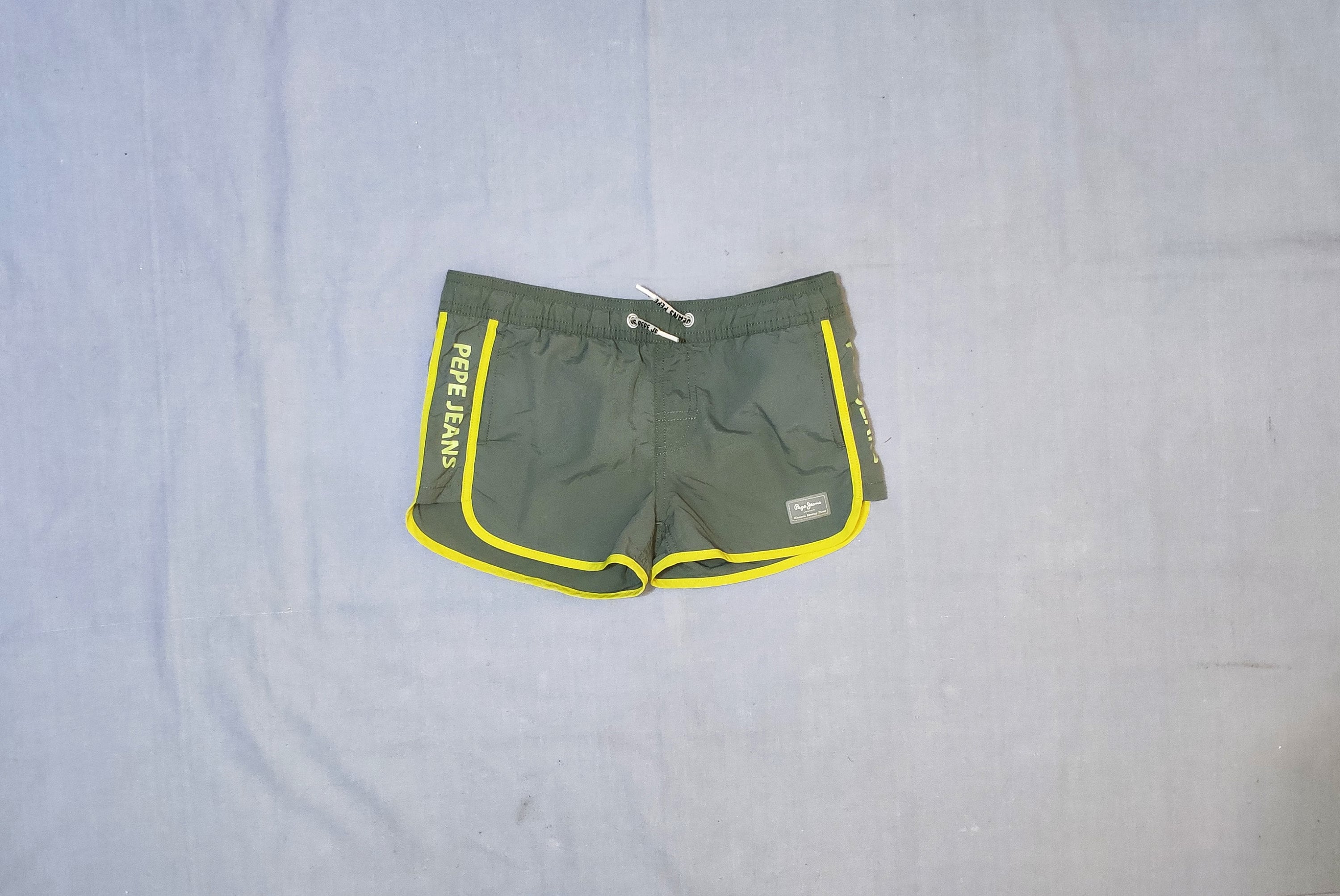 Pepe Jeans Vintage 1990s Swimsuit Shorts, Size 6/116, Green/yellow