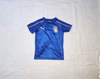 Maillot de football officiel de l'équipe nationale d'Italie par Puma, taille I 2 ans, Royaume-Uni 18/24, bleu/blanc