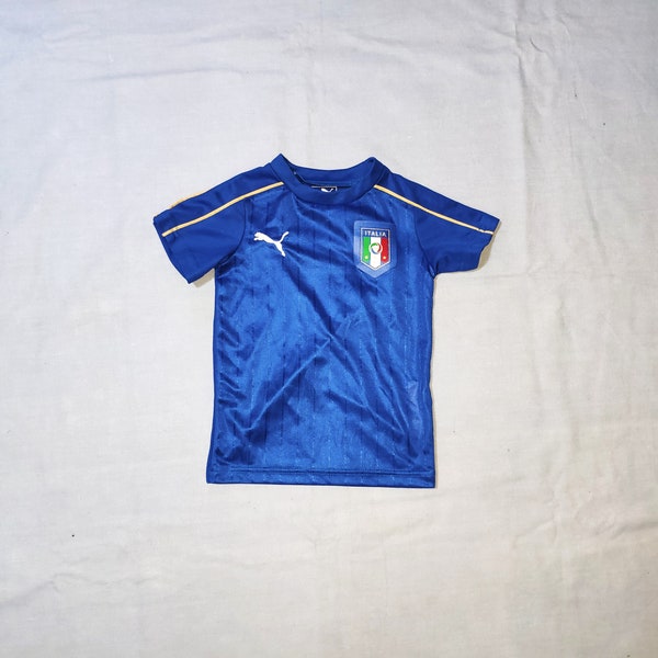 Officiële voetbaltrui van het Italiaanse nationale team van Puma, maat I 2 jaar, UK 18/24, blauw/wit