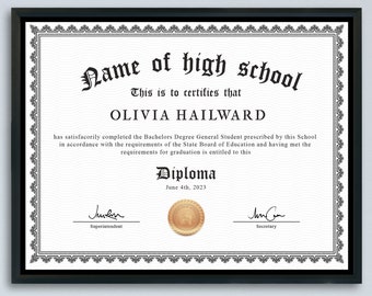 High School Diploma template, Canva editable diploma, Customisable and editable diploma, General education diploma, Homeschool diploma