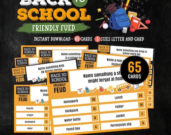 Back to School Friendly Feud Game | Printable Fun for Kids | Classroom Icebreaker Game | First Day Activity | Family Feud for Students 2025