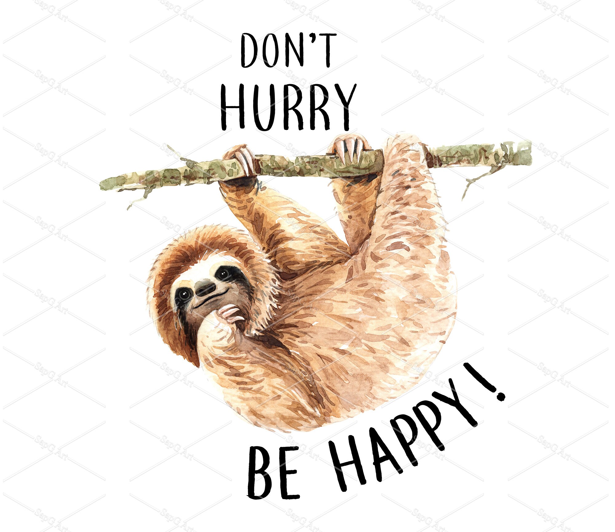 Sloth Watercolor Sloth Paint Tropical Animal Watercolor Etsy