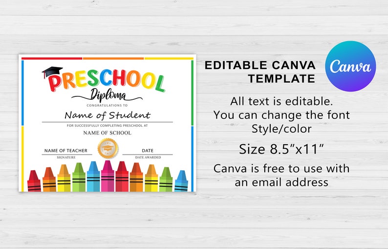Preschool Graduation Bundle, Graduation Invitation, Graduation Program, Electronic Template, Preschool Diploma, Handprint art, Canva