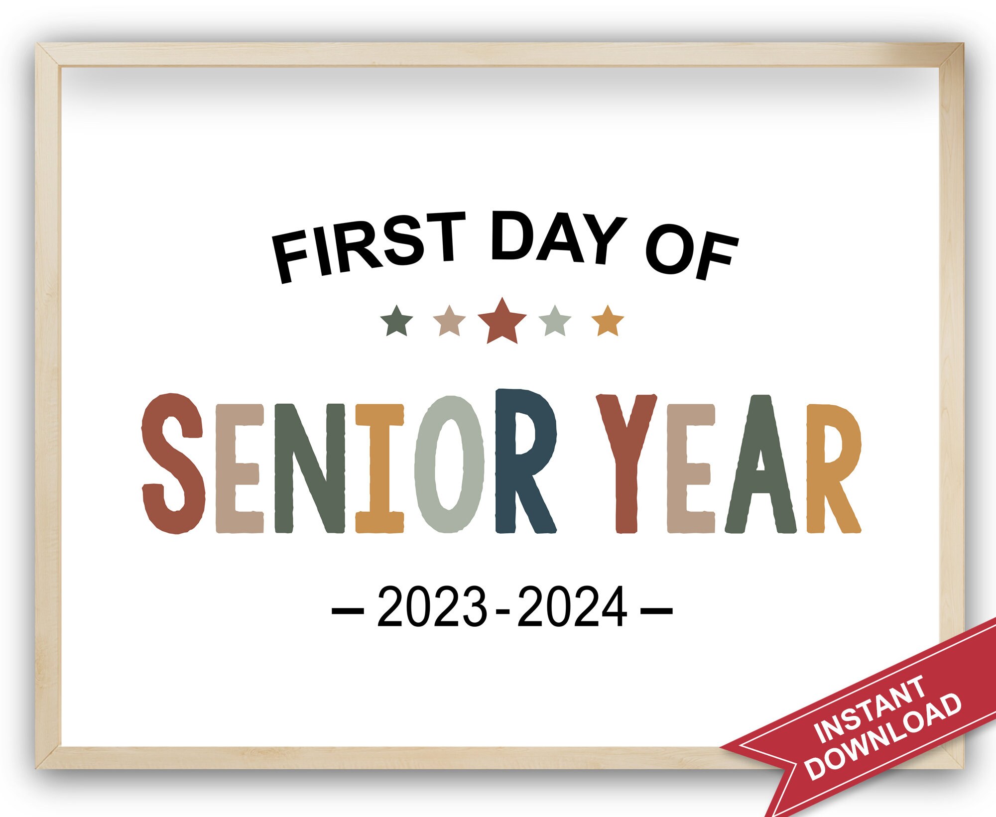 First Day of Senior Year Printable Senior Year Sign Back to - Etsy
