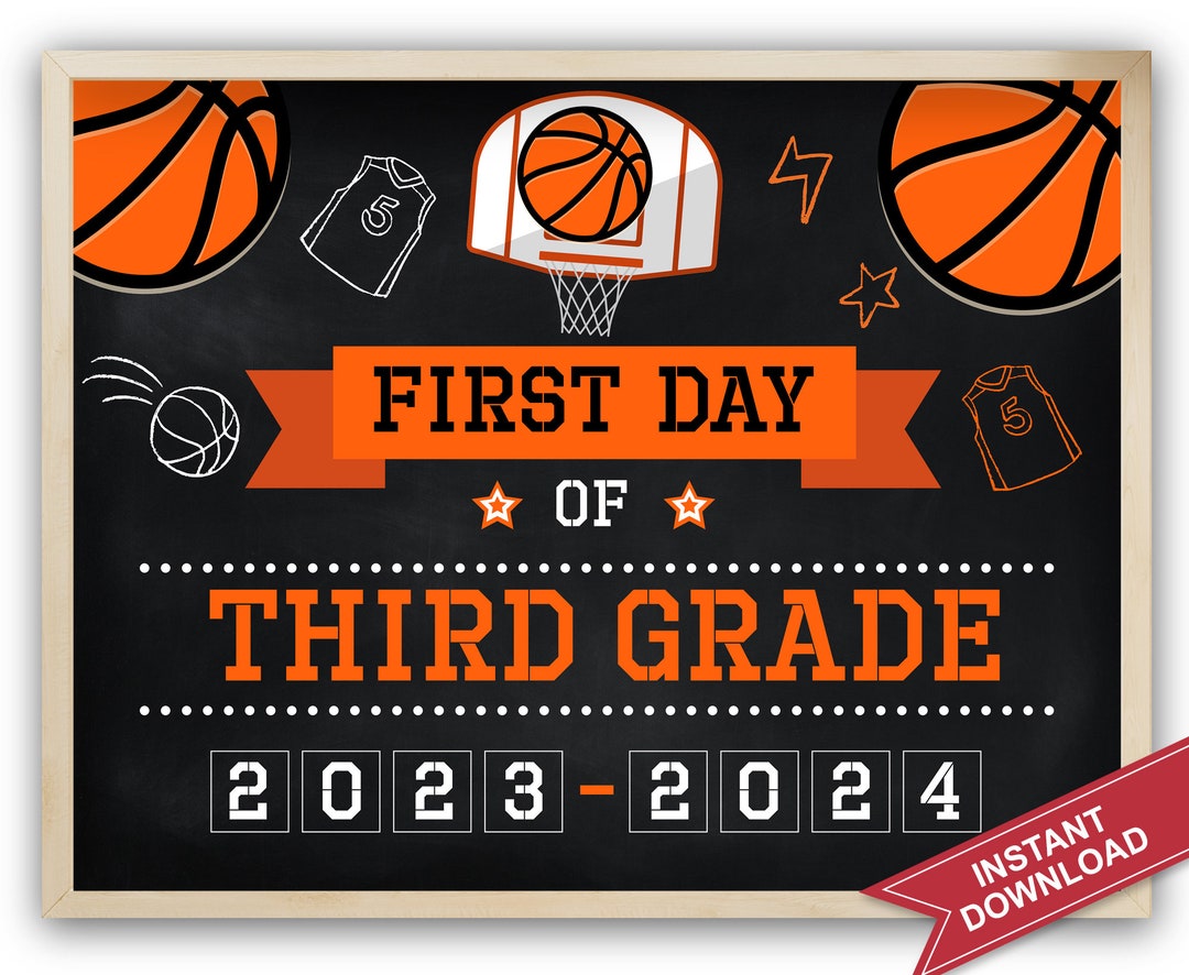 First Day of 3rd Grade Basketball Basketball First Day of Etsy