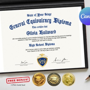 Plantilla de diploma de escuela secundaria, Diploma de reemplazo, Diploma de escuela en casa imprimible, Plantilla de diploma de bricolaje, Plantilla de certificado personalizable