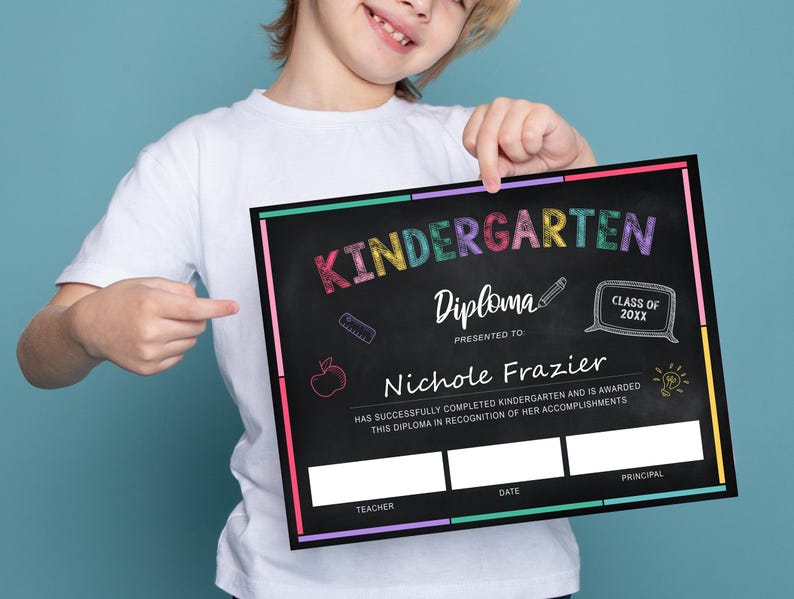 Editable Kindergarten Diploma With Photo Kindergarten Diploma ...