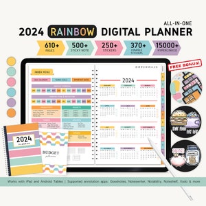 2024 Digital Planner Monthly, Weekly & Daily planner for GoodNotes, Goodnotes Planner, iPad Planner, Notability Planner, Budget Planner