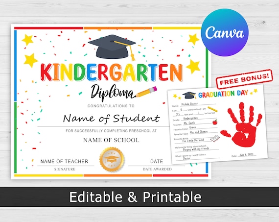 35 Pcs Kindergarten Diploma Certificate for Kids Kindergarten Graduation  Award Certificates for Kids Students Teachers Graduation Supplie Print or
