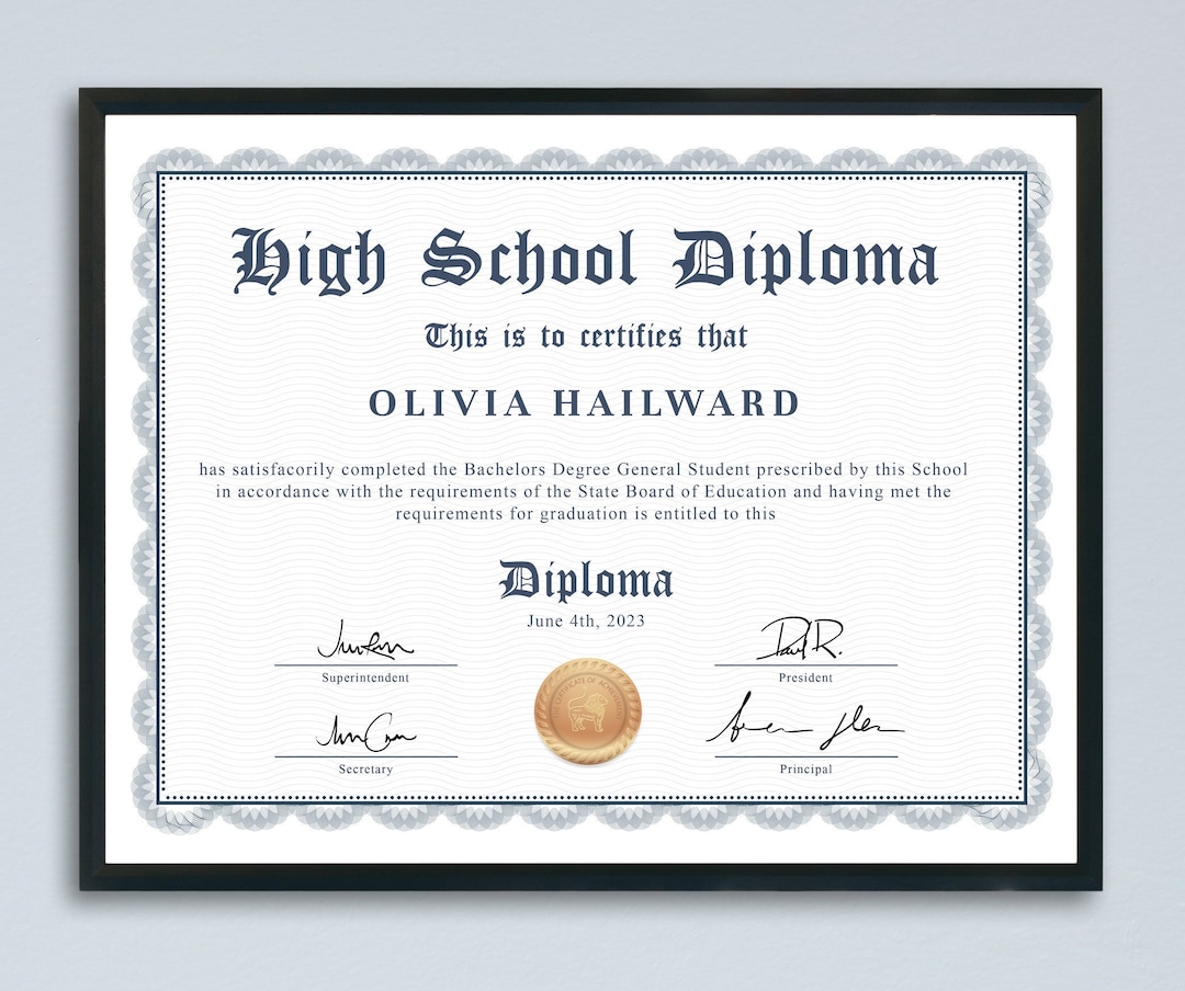 College Diploma Fake GED Diploma Editable High School Diploma Printable