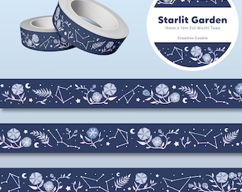 Starlit Garden Holographic Foil Washi Tape | Junk Journal Deco Bujo Planner | Creative Cookie