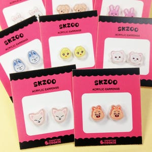 Stray Kids Skzoo kleine Acryl Ohrringe | K-Pop | Kreativer Keks