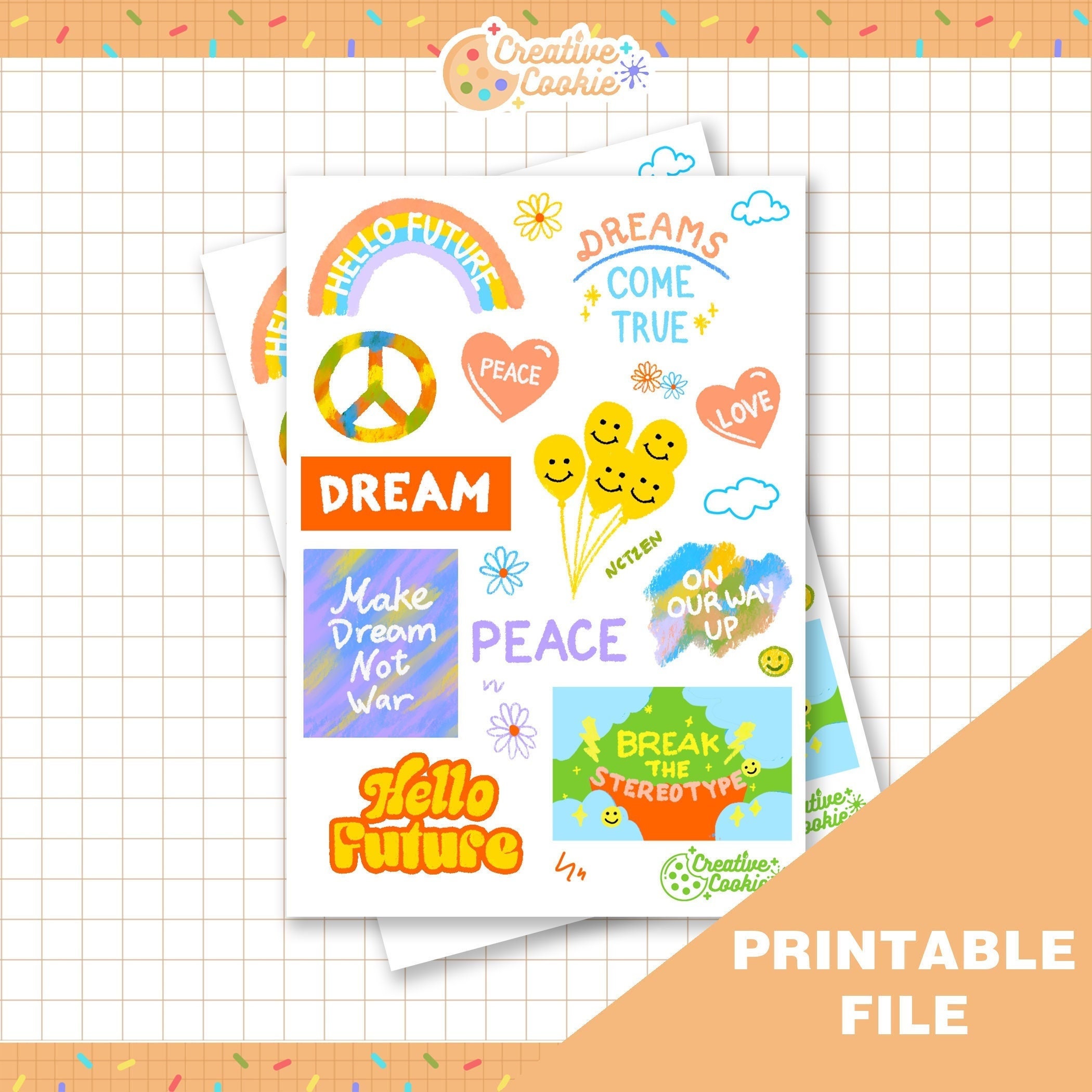 digital printable nct dream hello future sticker sheet k pop etsy