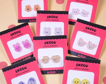 Pendientes acrílicos pequeños Skzoo de Stray Kids / K-pop / Galleta creativa