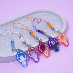Kpop Lightstick Phone Charm | Acrylic Mini Keychain