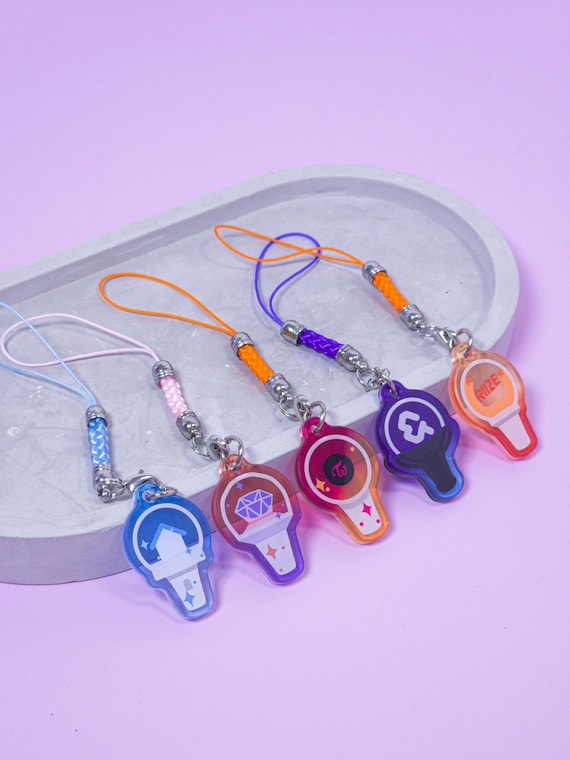 Kpop Lightstick Phone Charm | Acrylic Mini Keychain