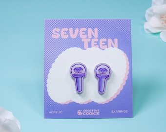 Pendientes acrílicos con forma de barra luminosa pequeña de Seventeen / K-pop / Galleta creativa