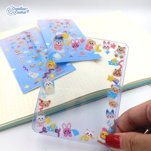 Feuille d'autocollants déco transparents Skzoo | Enfants errants | Agenda K-Pop Journal Bujo Deco
