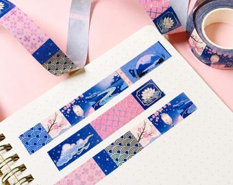 Moonlit Courtyard Holographic Foil Washi Tape | Junk Journal Deco Bujo Planner | Creative Cookie