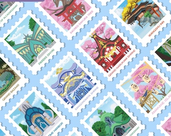 Genshin Impact Stamp Vinyl Sticker Pack, Planner Journal Bujo Deco