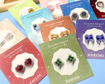 Genshin Impact Acrylic Earrings Part 1 | Character Studs