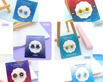 Genshin Impact Acrylic Earring Part 3 | Ayaka Alhaitham Neuvillette Kaveh Yelan Cyno | Creative Cookie