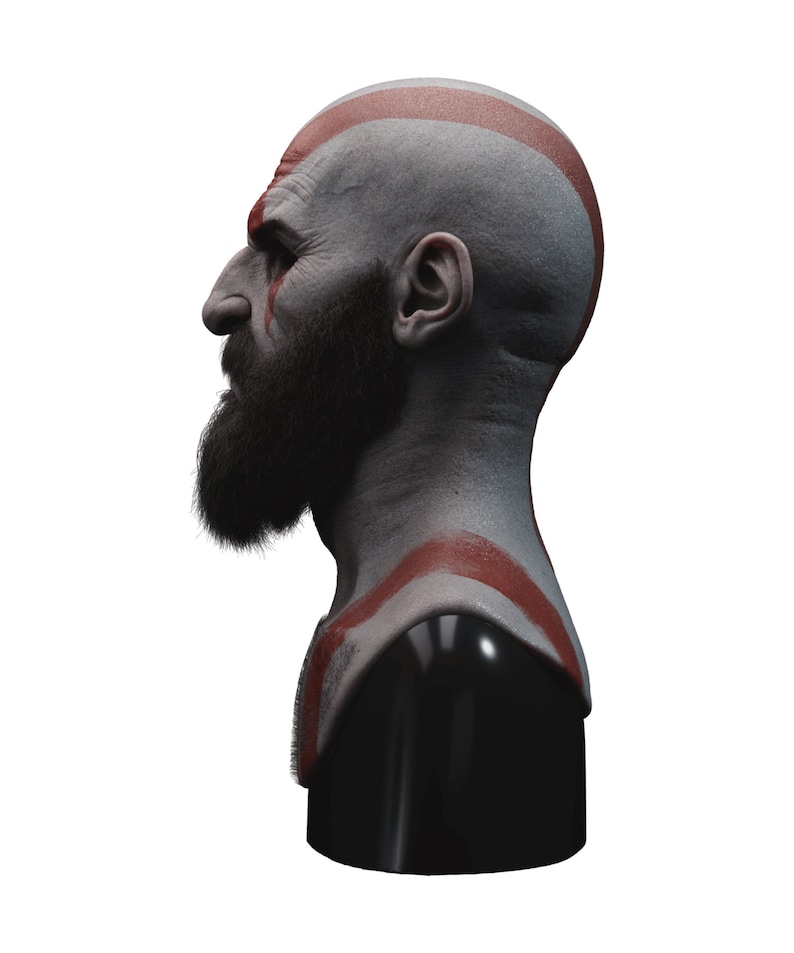 Silicone Mask Kratos God of War Halloween Mask Etsy