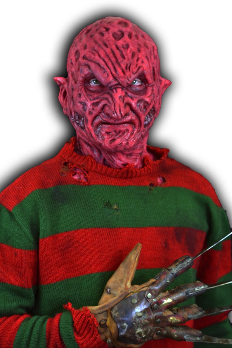 Silicone Mask Demon Freddy Krueger Halloween Mask Etsy