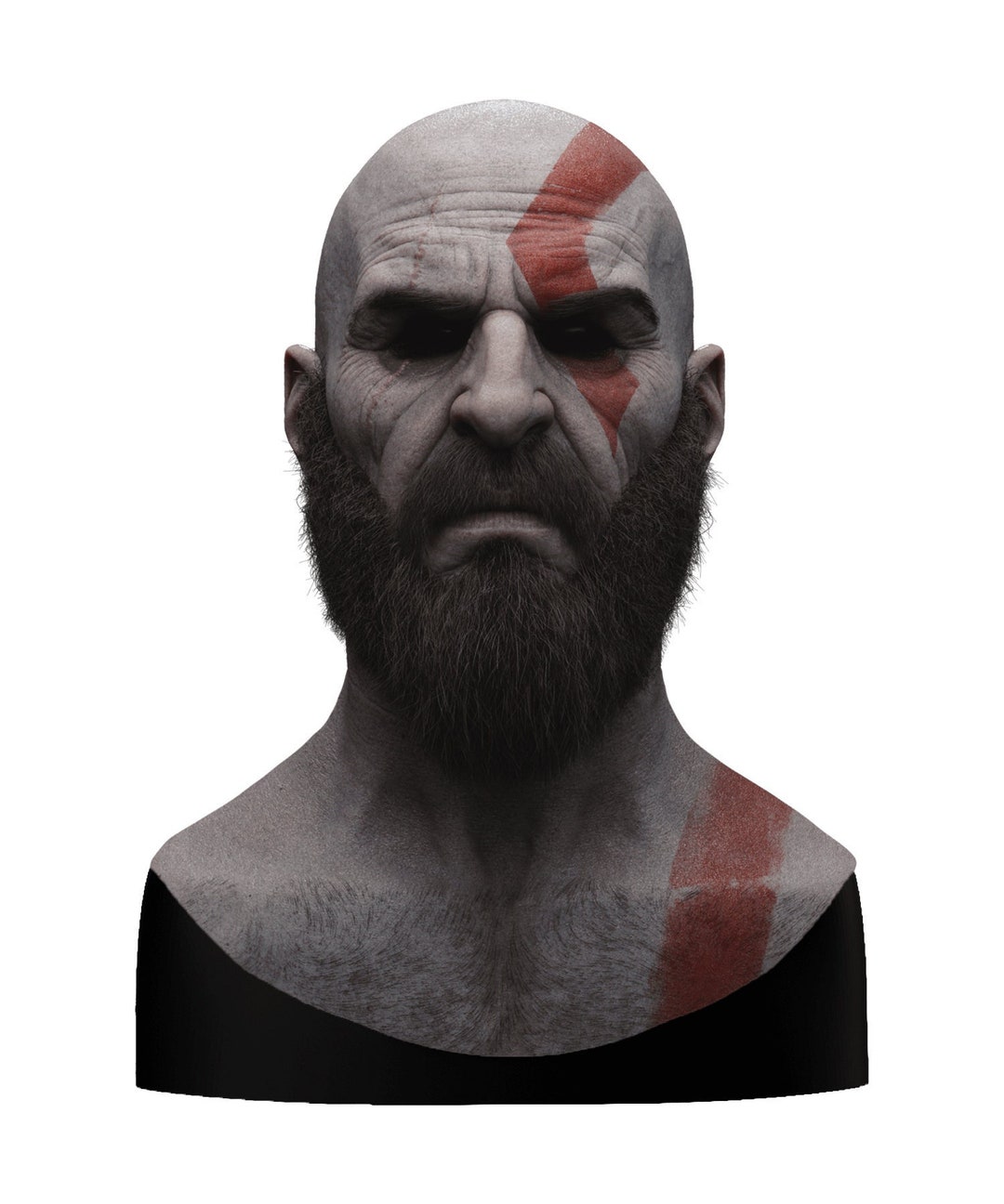 Silicone Mask Kratos God of War Halloween Mask Etsy