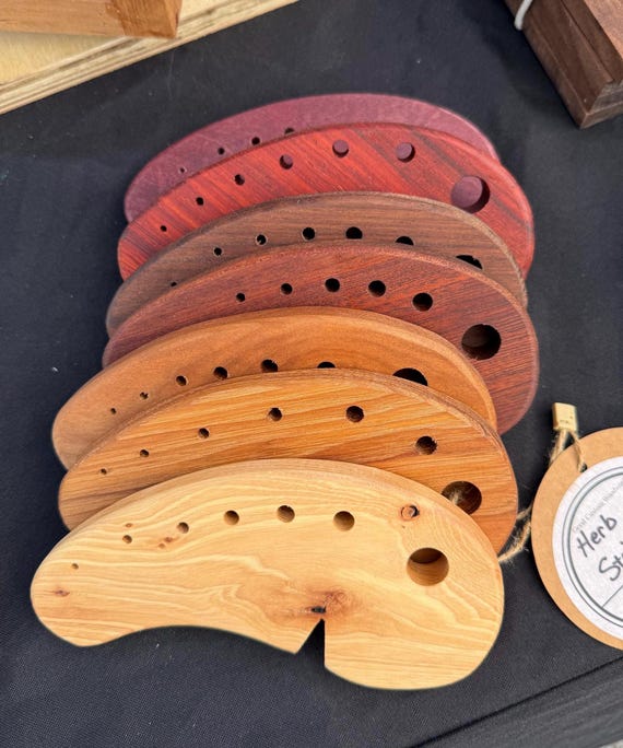 Handmade Wooden Herb Stripper | Hardwood Kitchen Tool for Herbs