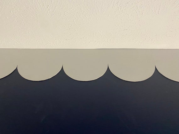 Scallop wall trim 18” 3 scallops per section laser cut and primed white / girls room trim / boho /