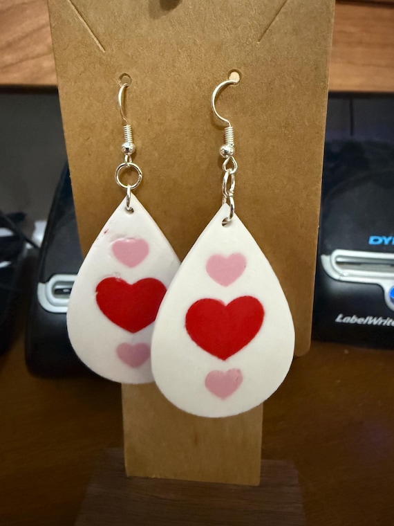 Valentines 3D printed Earrings Gift for her