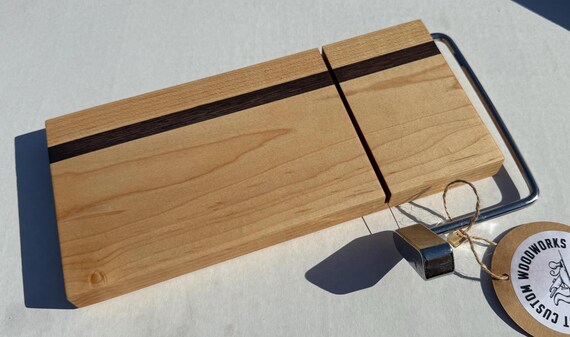 Maple Wenge Cheese Slicer w/ Silver hardware, Charcuterie Cheese slicer