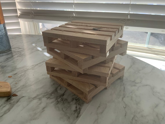 Hickory wood pallet coasters set of 4 / Mancave / men’s birthday