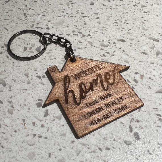 Welcome Home keychain / Realtor gift / Bulk / personalized keychain / silver