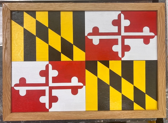 Wooden Maryland Flag / MD / framed / Baltimore Maryland