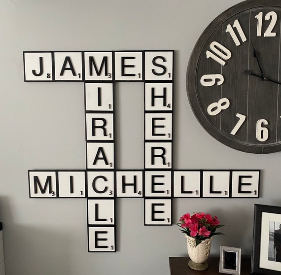 3D Scrabble letter wall tiles